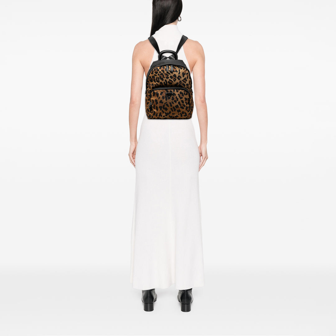 Prada Leopard Imprimé Sac à dos Tessuto Marron – vue 6 – GABY PARIS