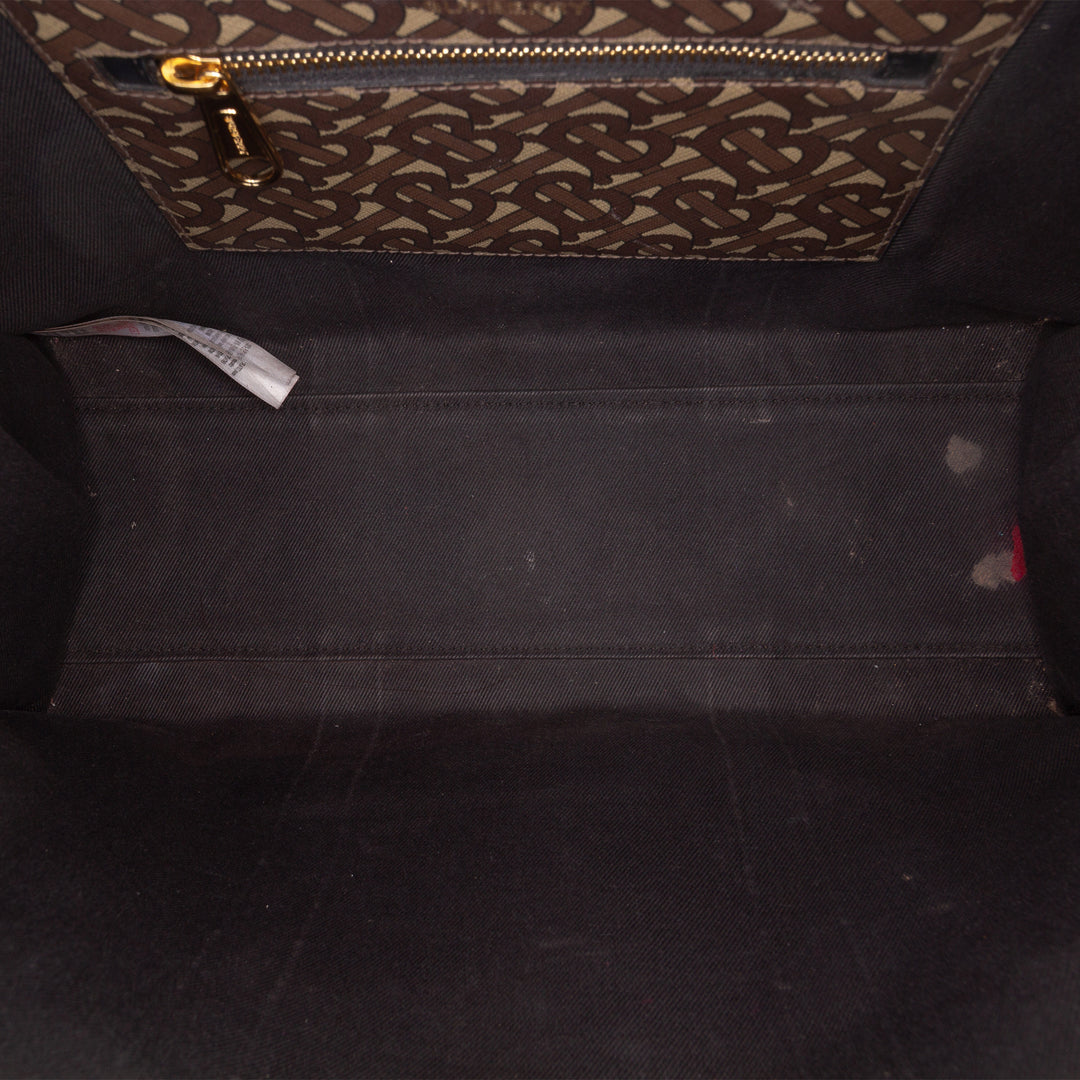 Burberry Cabas Book Tote TB E Stripe Monogram Marron – vue 4 – GABY PARIS
