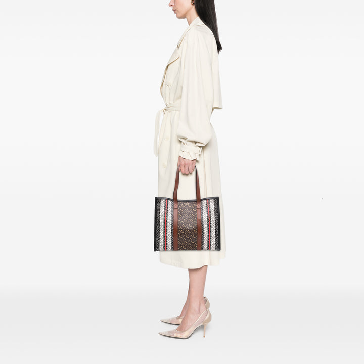 Burberry Cabas Book Tote TB E Stripe Monogram Marron – vue 7 – GABY PARIS