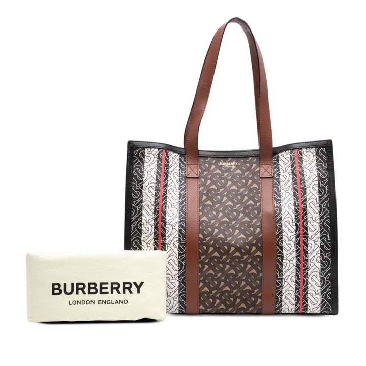 Burberry Cabas Book Tote TB E Stripe Monogram Marron – vue 8 – GABY PARIS