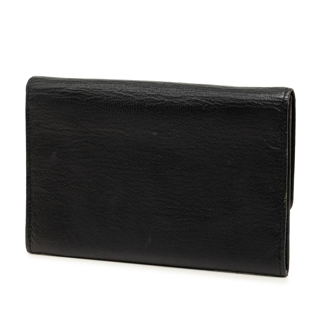 CC Étui passeport Cuir de veau Noir