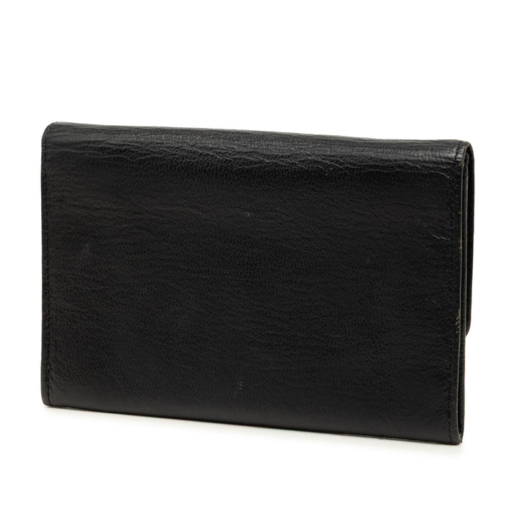 CC Étui passeport Cuir de veau Noir