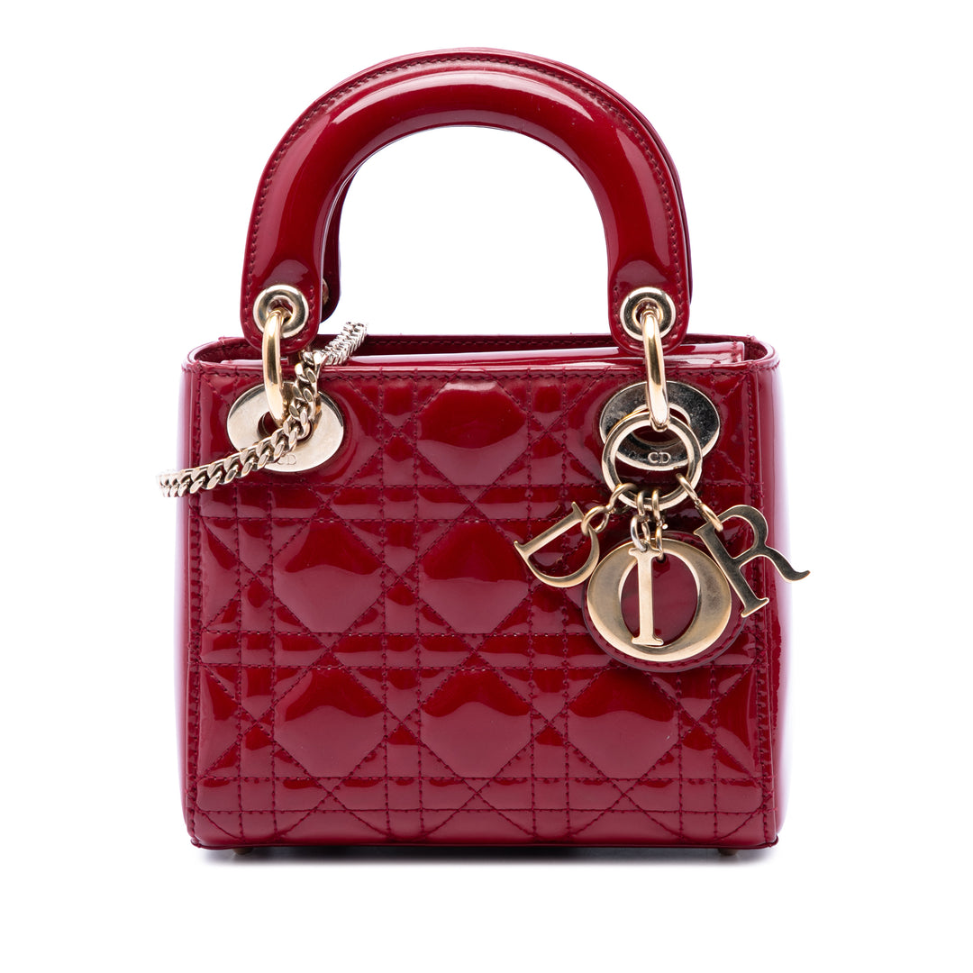Dior Mini Cuir verni Cannage Lady Dior