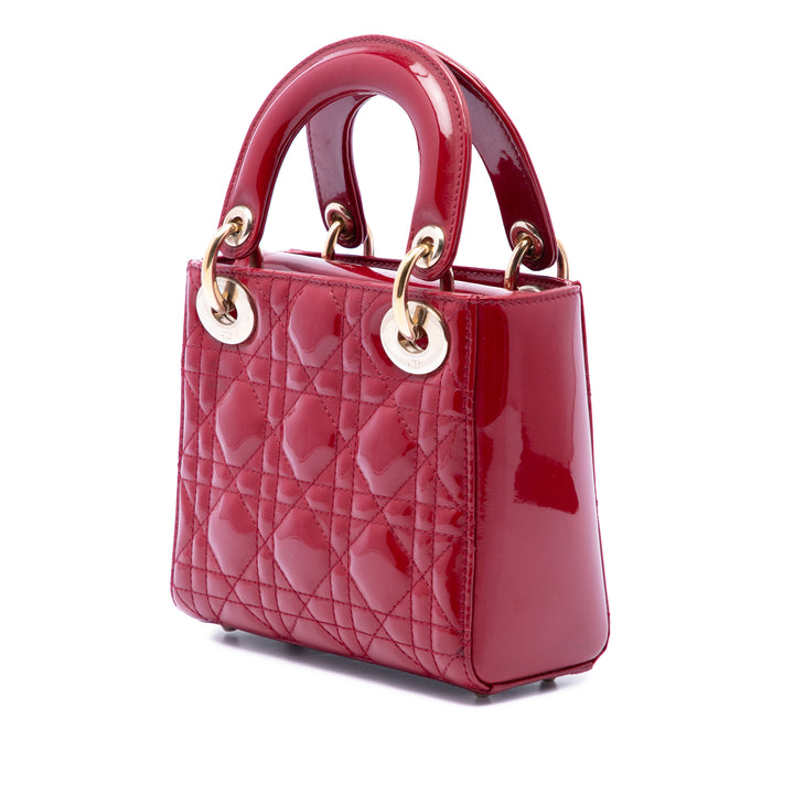 Dior Mini Cuir verni Cannage Lady Dior