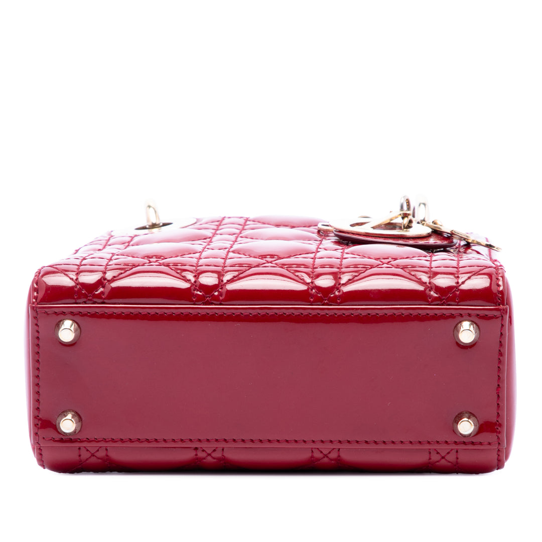 Dior Mini Cuir verni Cannage Lady Dior