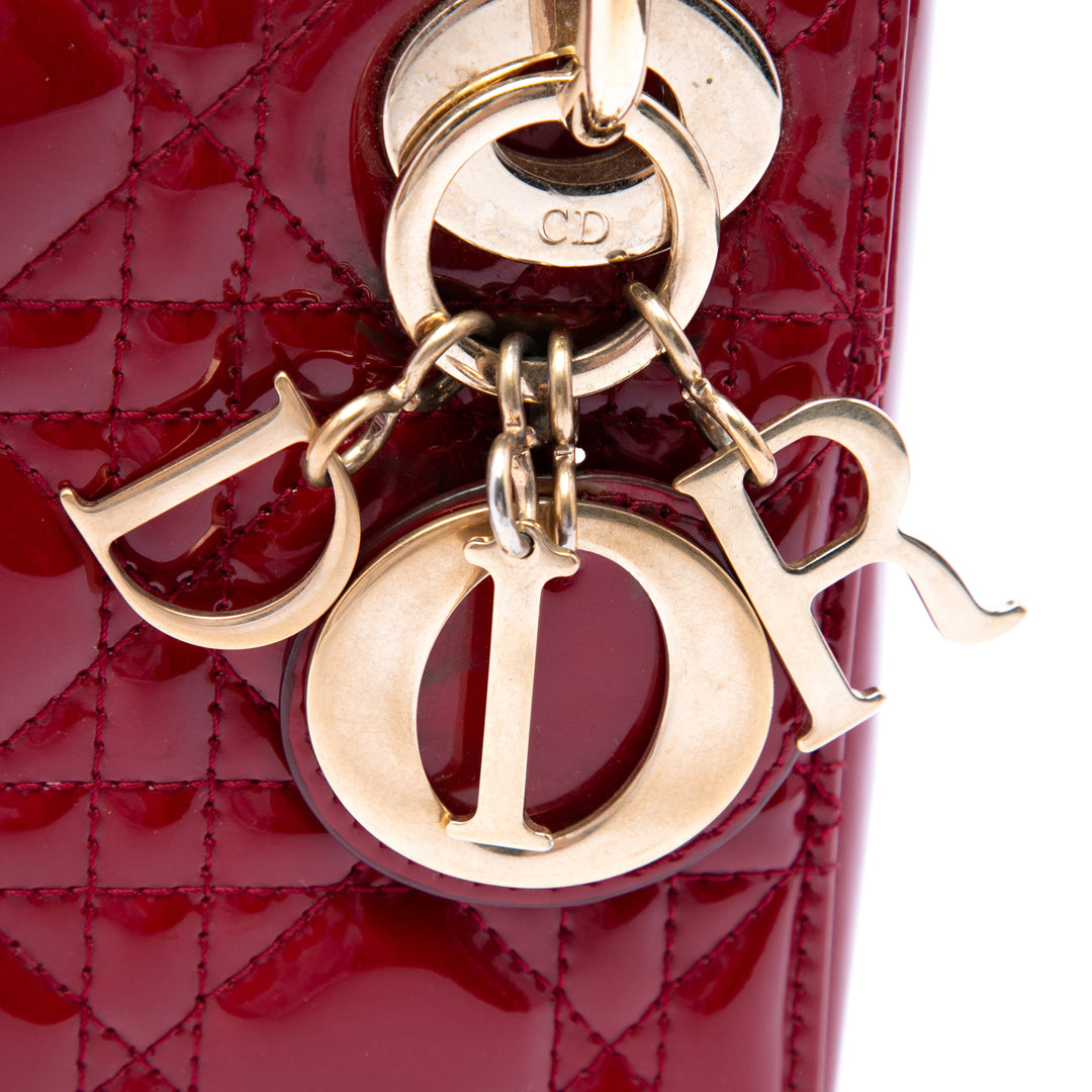Dior Mini Cuir verni Cannage Lady Dior