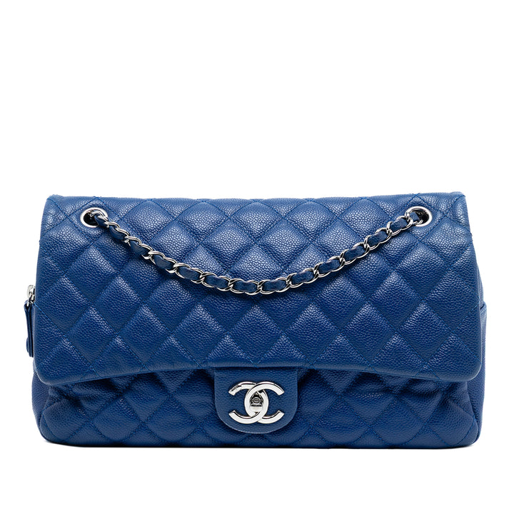 Chanel Jumbo Matelassé Caviar Easy à rabat