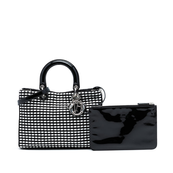 Dior Medium Cuir verni et Tweed Diorissimo Sac