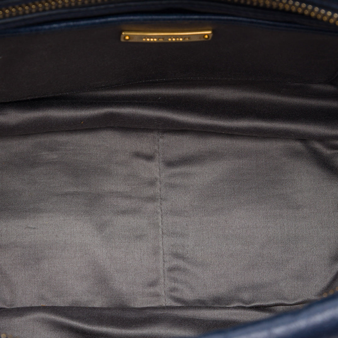 Vitello Lux Pleated Sac Bleu