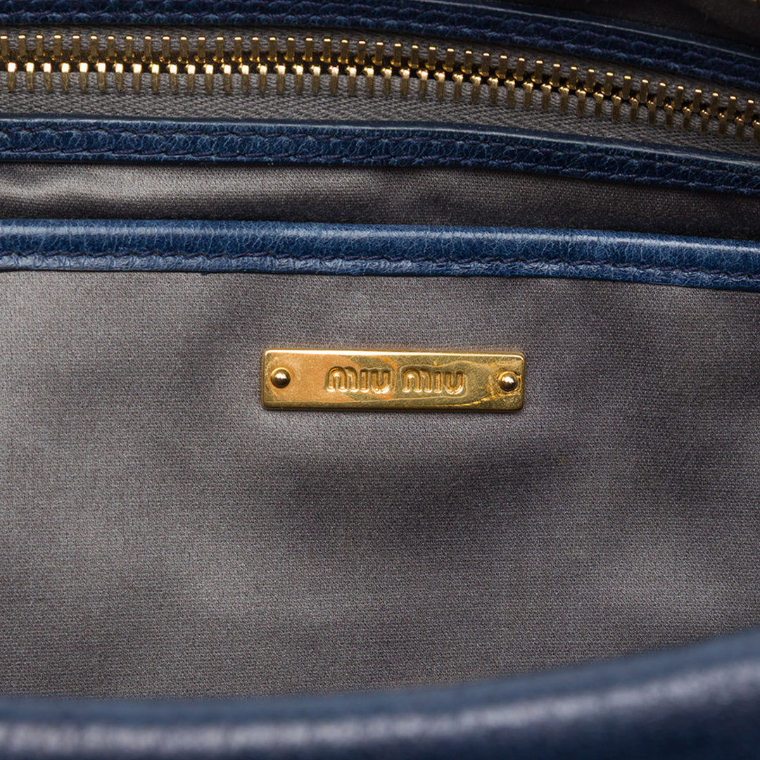 Vitello Lux Pleated Sac Bleu
