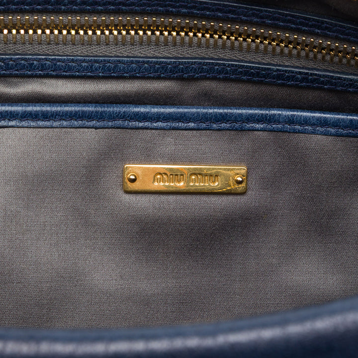 Vitello Lux Pleated Sac Bleu