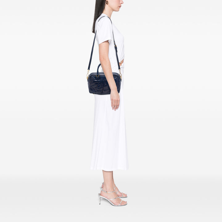 Vitello Lux Pleated Sac Bleu