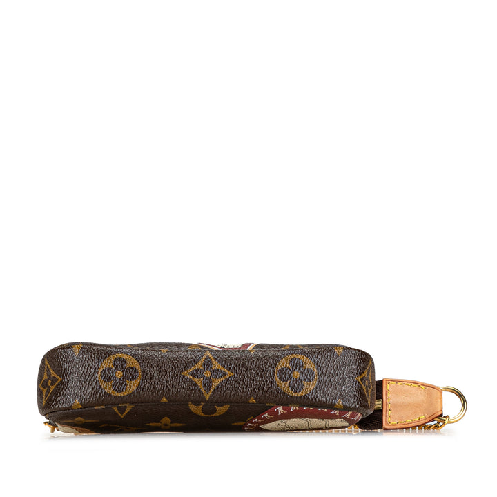 Monogram Patch Mini Pochette Accessoires Brown - Gaby Paris