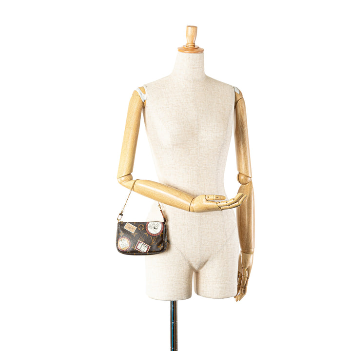 Monogram Patch Mini Pochette Accessoires Brown - Gaby Paris