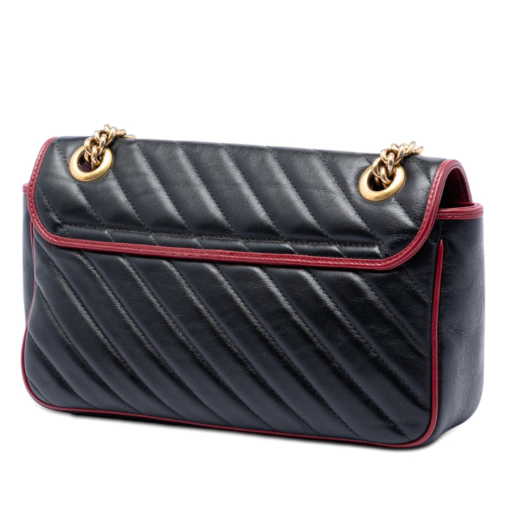Gucci Medium GG Marmont Matelasse Diagonal Cuir Torchon Sac bandoulière