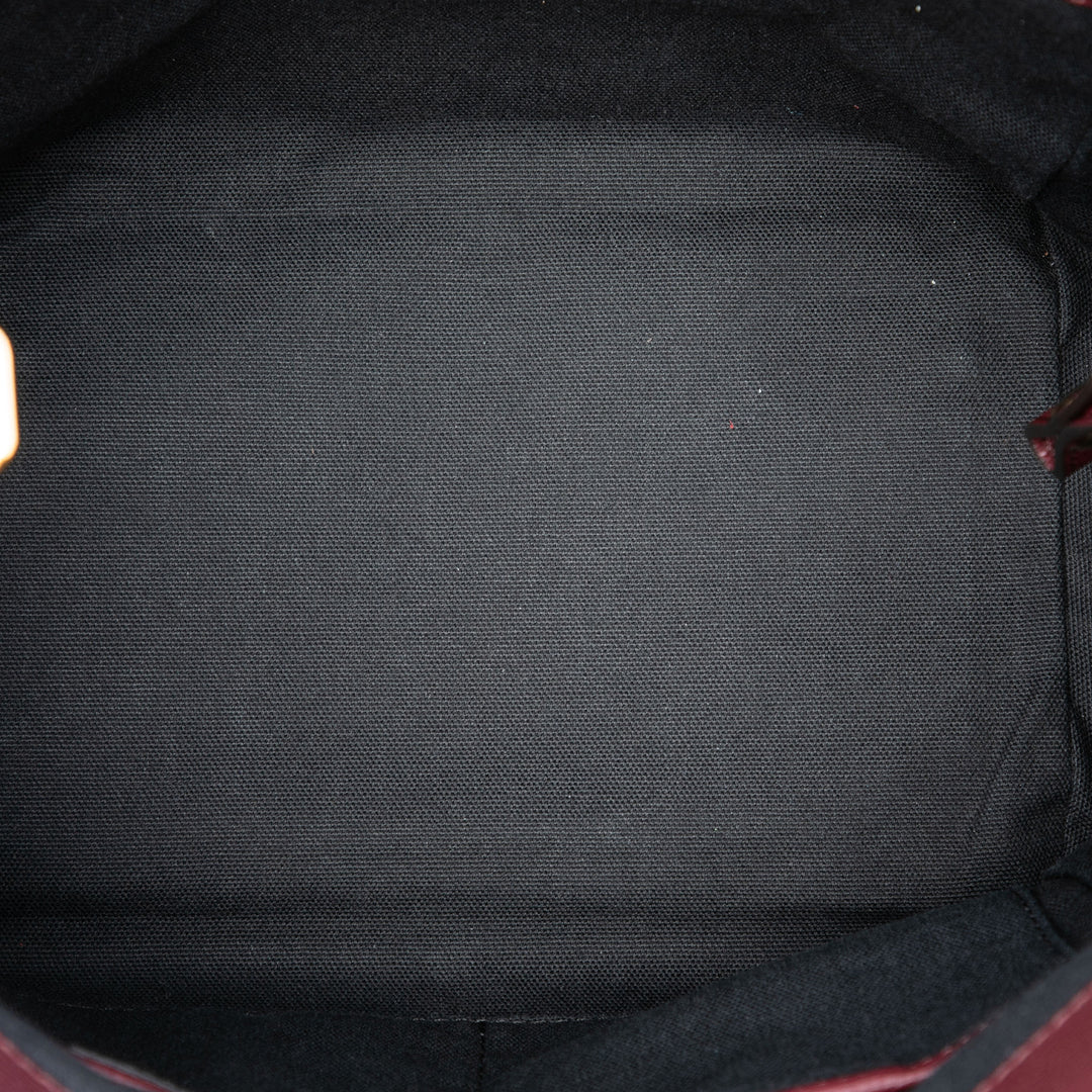 Burberry Cabas Derby et House Check Canterbury Petit Cuir de veau Rouge – vue 4 – GABY PARIS