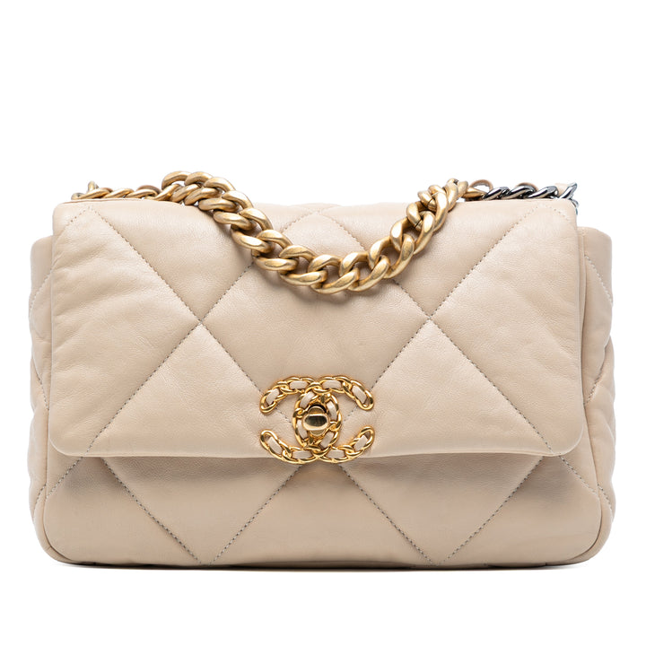 Chanel Medium Cuir d’agneau 19 Flap Marron