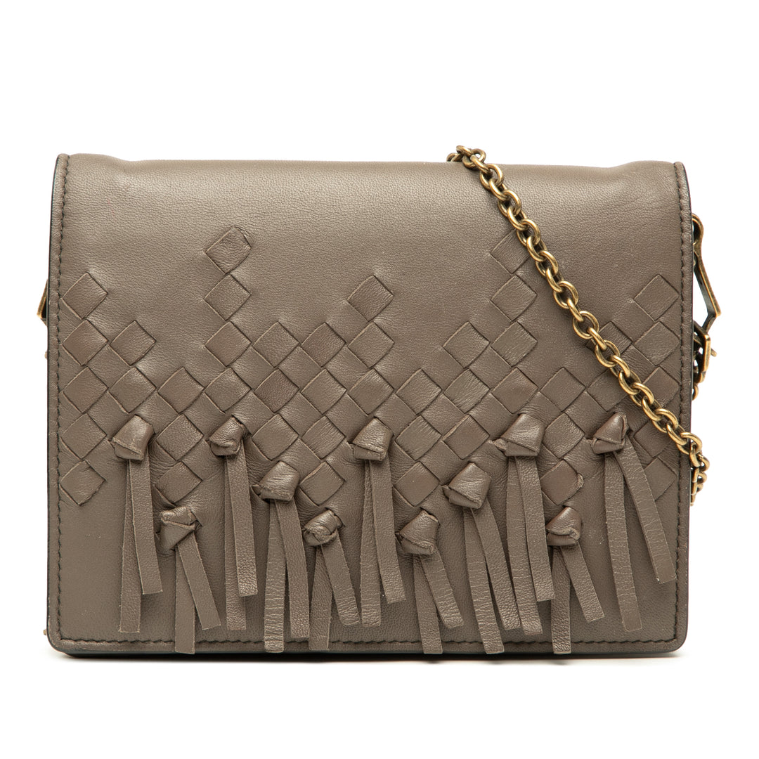 Bottega Veneta Nappa Intrecciato Fringe Wallet on Chain Marron – GABY PARIS Authentique