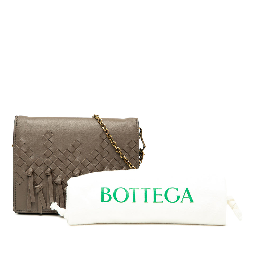 Bottega Veneta Nappa Intrecciato Fringe Wallet on Chain Marron – GABY PARIS Authentique