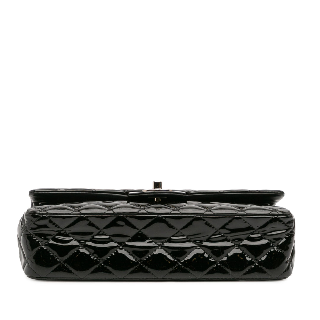 Chanel Medium Classic Cuir verni Double rabat Noir – GABY PARIS Authentique