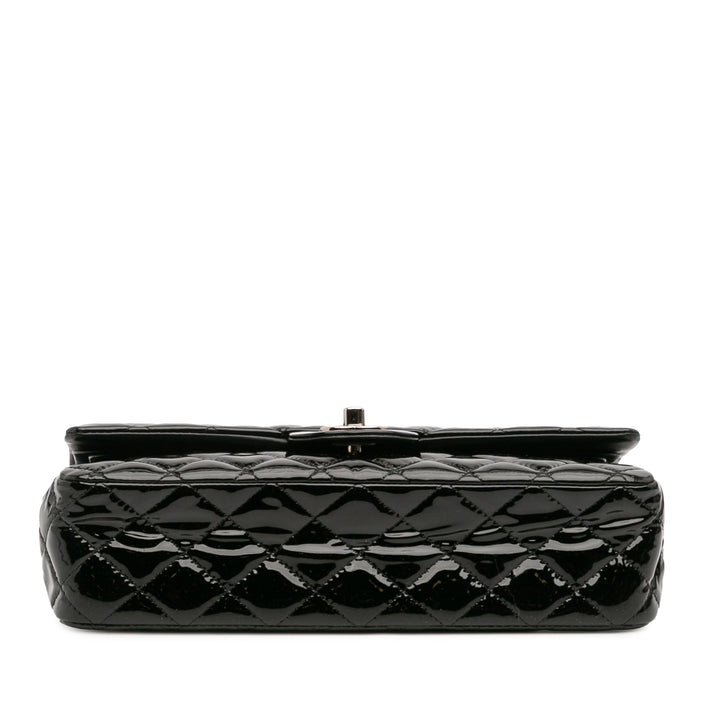 Chanel Medium Classic Cuir verni Double rabat Noir – GABY PARIS Authentique