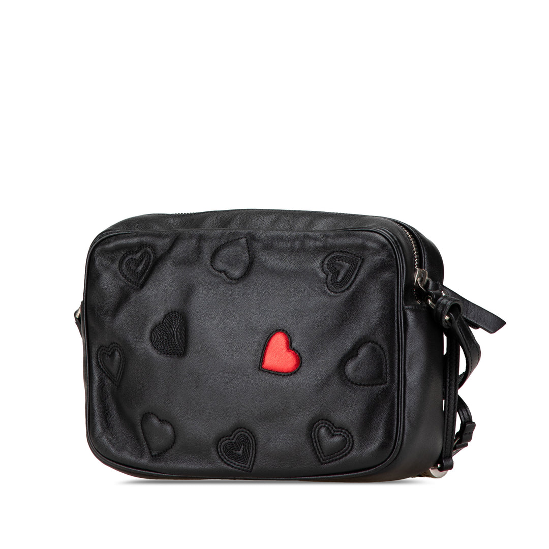 Saint Laurent Cuir Heart Lou Sac caméra Noir