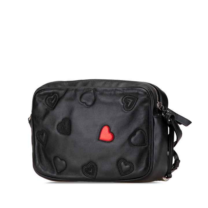 Saint Laurent Cuir Heart Lou Sac caméra Noir