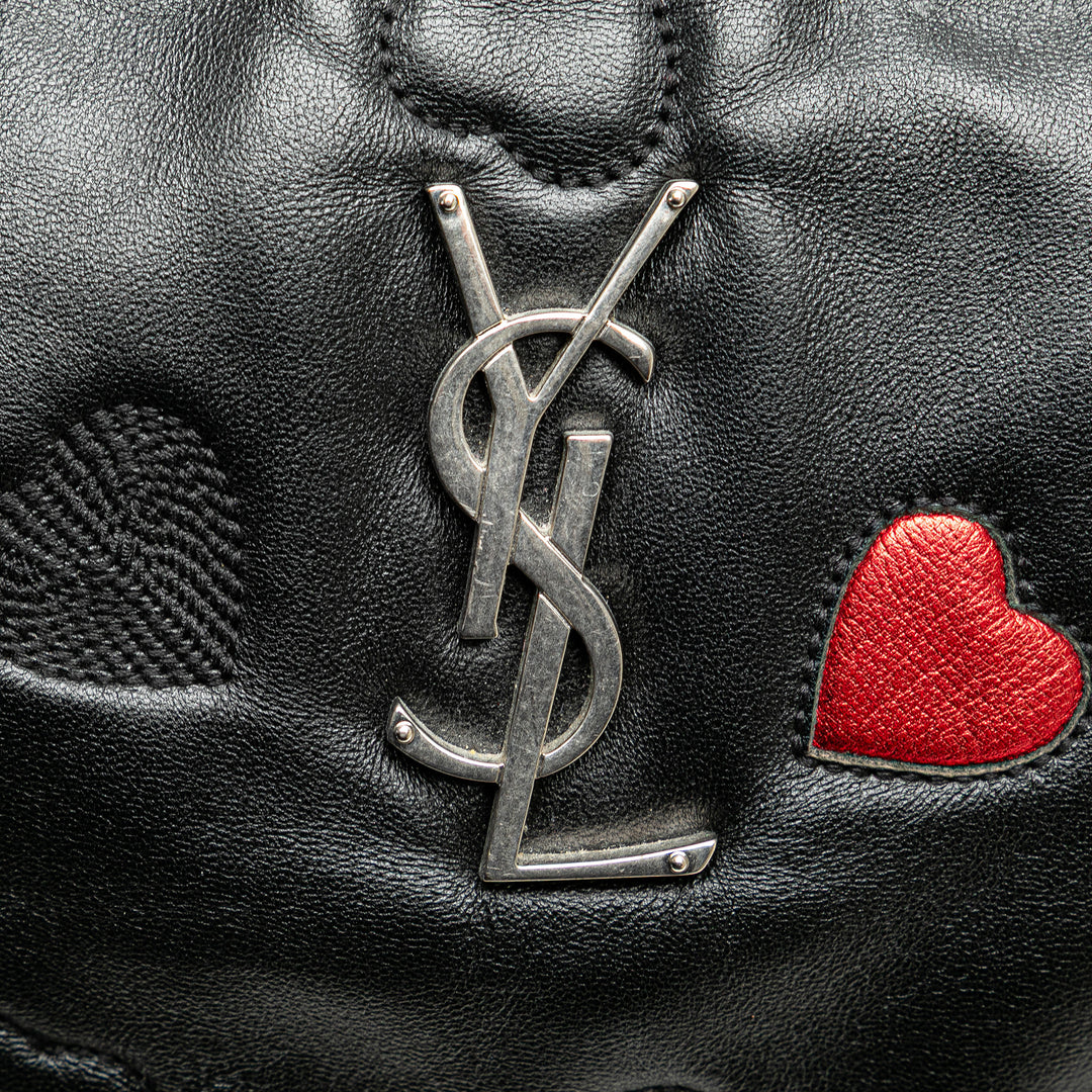 Saint Laurent Cuir Heart Lou Sac caméra Noir