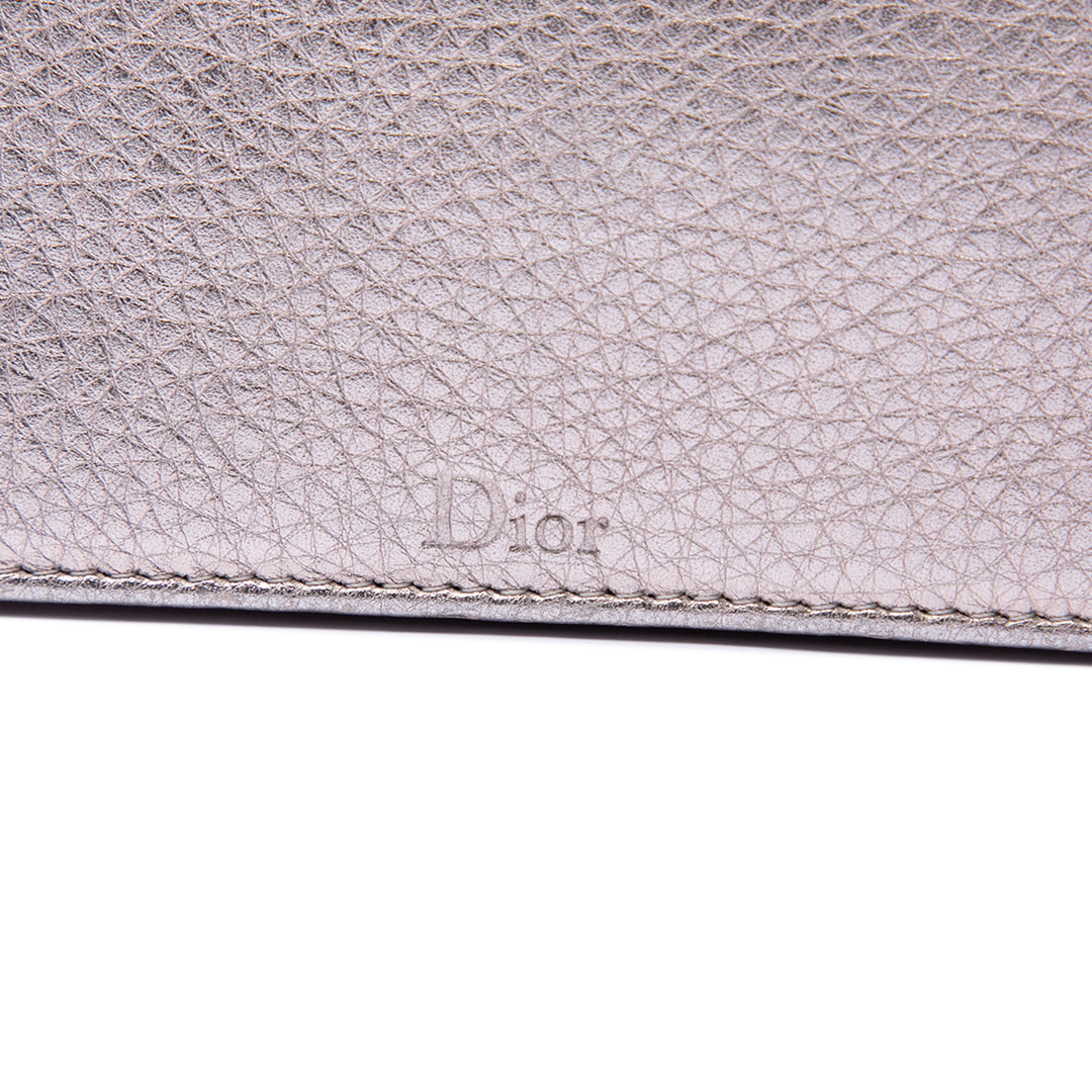 Dior Small Metallic Cuir de veau grainé Diorama à rabat