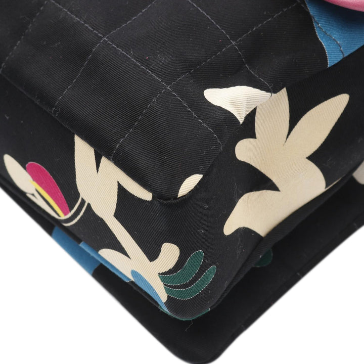 Chocolate Bar Reissue Canvas Printed Multipocket Flap Black - Gaby Paris