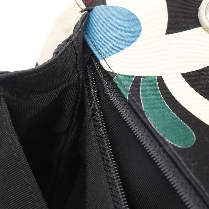 Chocolate Bar Reissue Canvas Printed Multipocket Flap Black - Gaby Paris