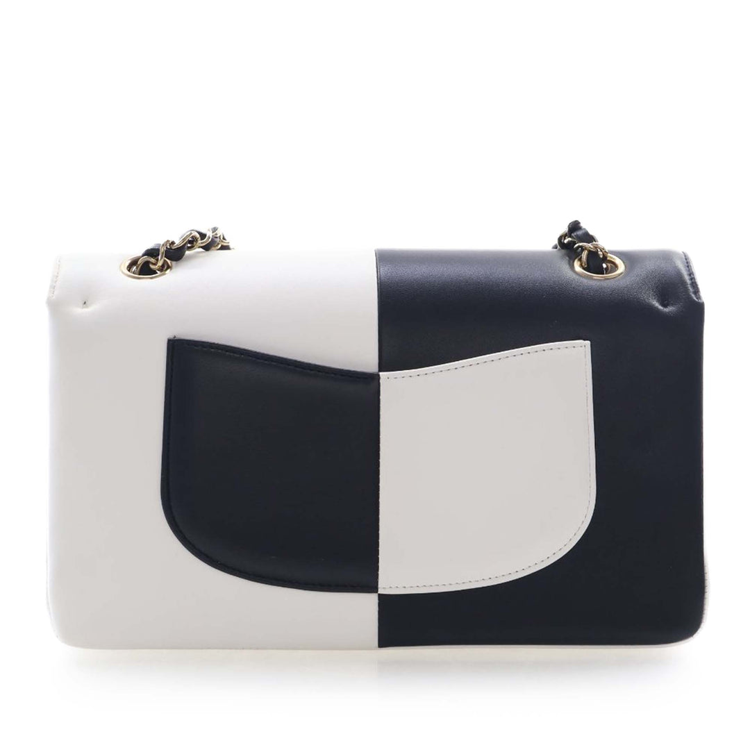 Chanel Classic Bicolore Geometric Colorblock Double rabat Moyen Cuir d'agneau