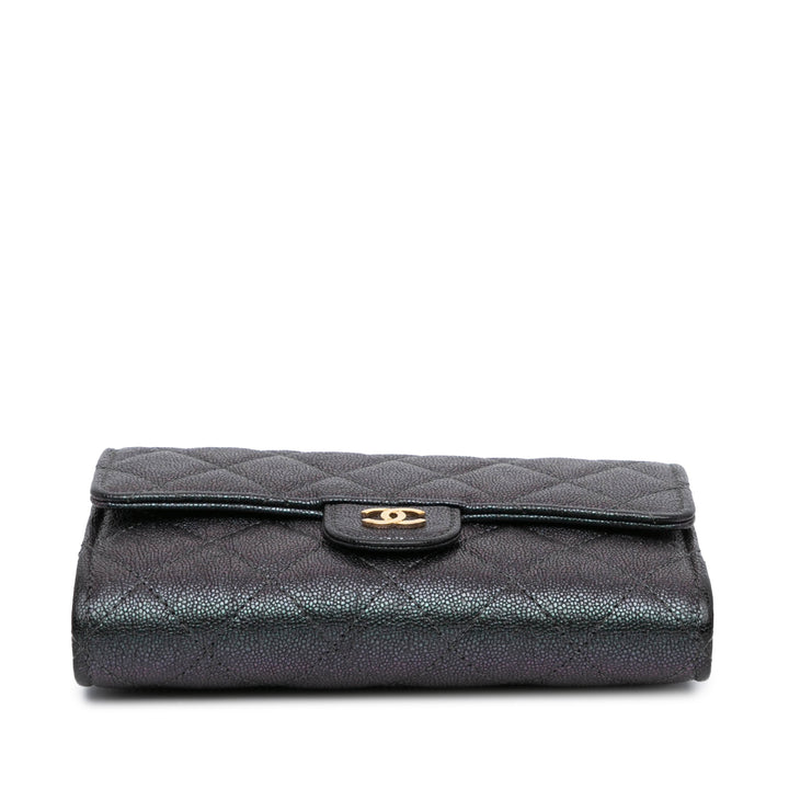 Mini Classic Caviar Flap Wallet on Chain Black - Gaby Paris