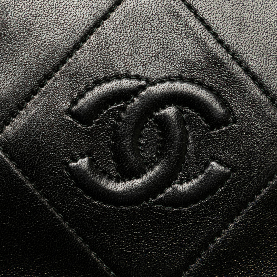 CC Quilted Lambskin Tassel Crossbody Black - Gaby Paris