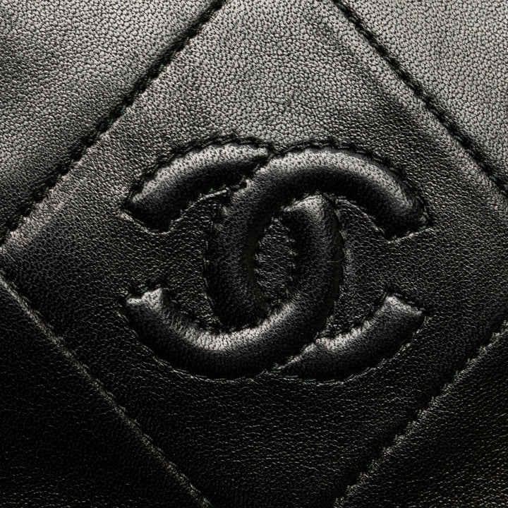 CC Quilted Lambskin Tassel Crossbody Black - Gaby Paris