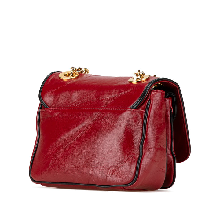 Mini Leather Marina Shoulder Bag Red - Gaby Paris