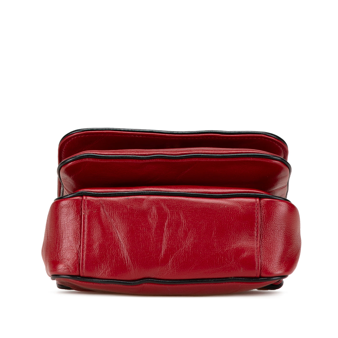 Mini Leather Marina Shoulder Bag Red - Gaby Paris