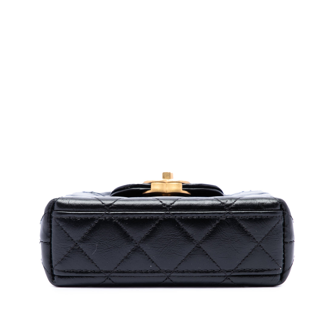 Chanel Cabas vieilli Kelly Nano Cuir de veau Noir – vue 3 – GABY PARIS