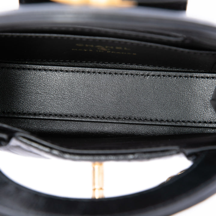 Chanel Cabas vieilli Kelly Nano Cuir de veau Noir – vue 4 – GABY PARIS