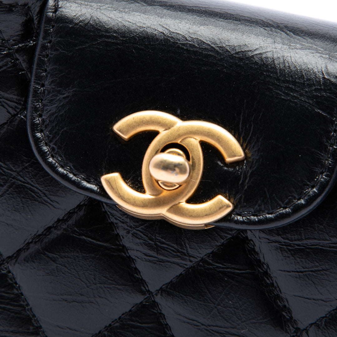 Chanel Cabas vieilli Kelly Nano Cuir de veau Noir – vue 5 – GABY PARIS