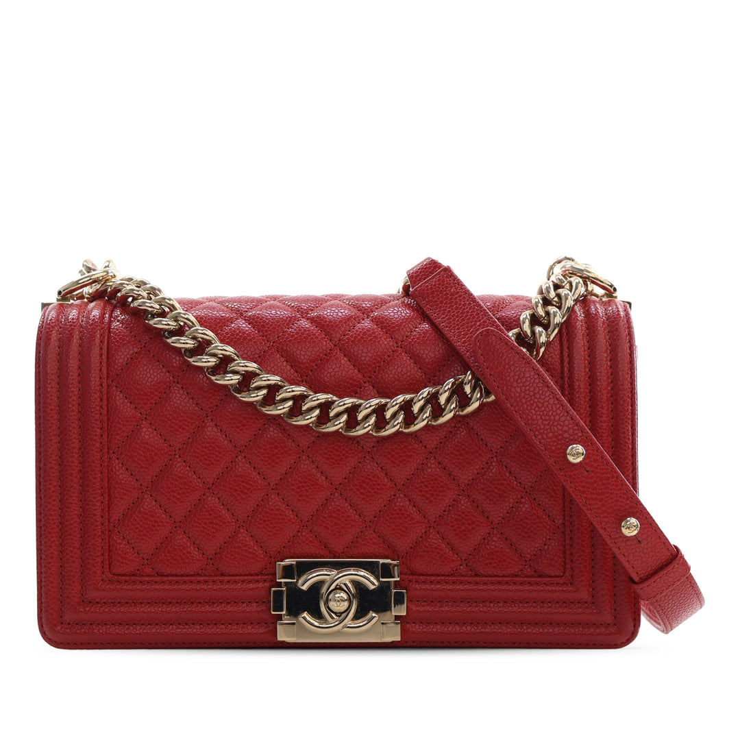Chanel Matelassé Boy à rabat Moyen Cuir caviar