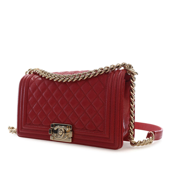 Chanel Matelassé Boy à rabat Moyen Cuir caviar