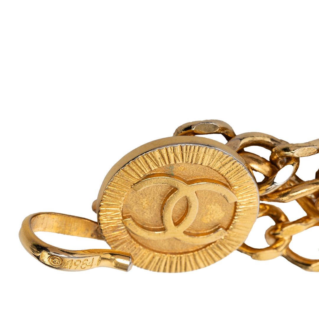 Chanel CC plaqué Medallion Triple Chain Belt