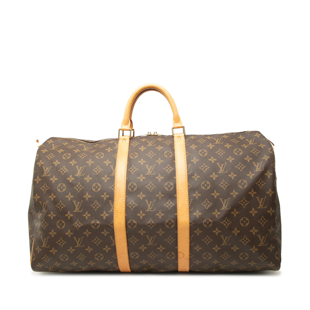 Louis Vuitton Sac de voyage Keepall 55 Monogram Marron – vue principale – GABY PARIS