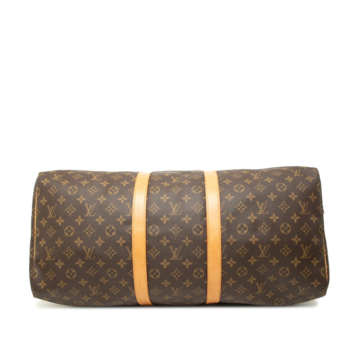 Louis Vuitton Sac de voyage Keepall 55 Monogram Marron – vue 3 – GABY PARIS