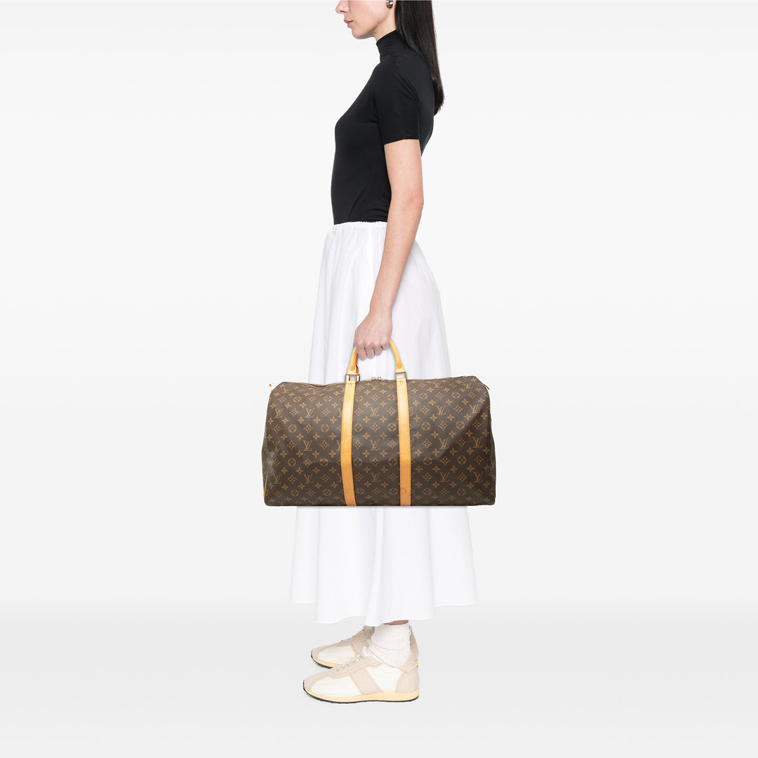 Louis Vuitton Sac de voyage Keepall 55 Monogram Marron – vue 6 – GABY PARIS