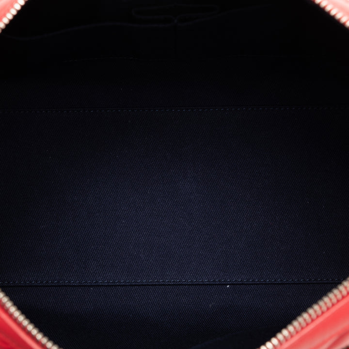 Small Aged Calfskin Express Bowling Satchel Red - Gaby Paris