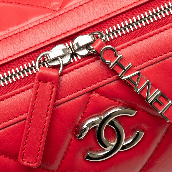 Small Aged Calfskin Express Bowling Satchel Red - Gaby Paris
