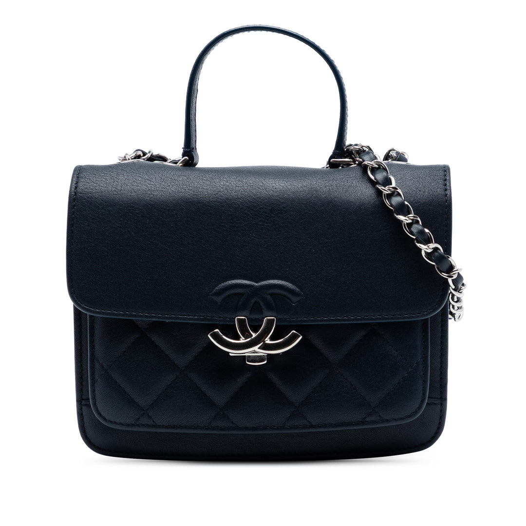 Chanel Matelassé CC Boîte à rabat Petit Cuir de chèvre