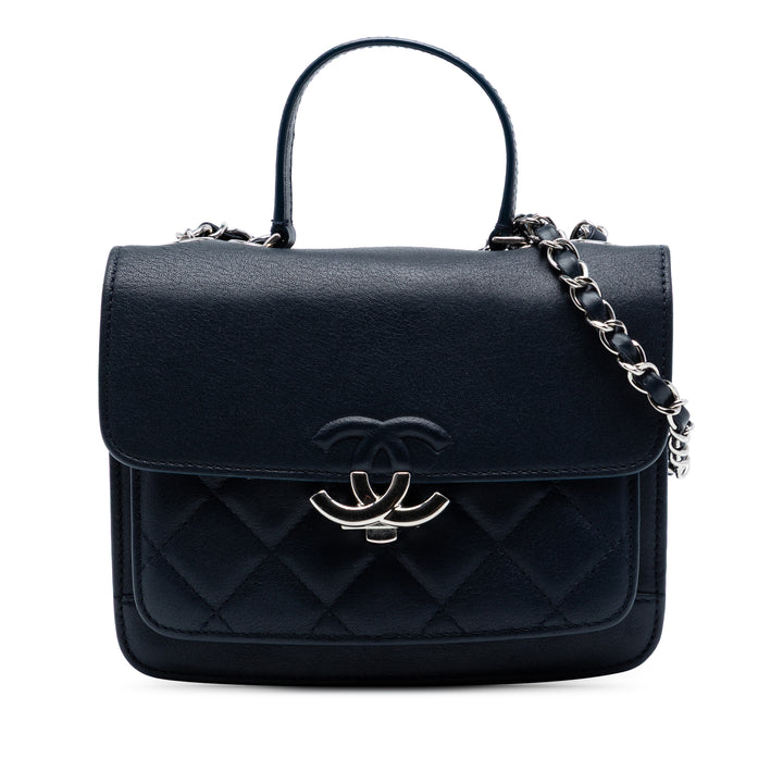 Chanel Matelassé CC Boîte à rabat Petit Cuir de chèvre